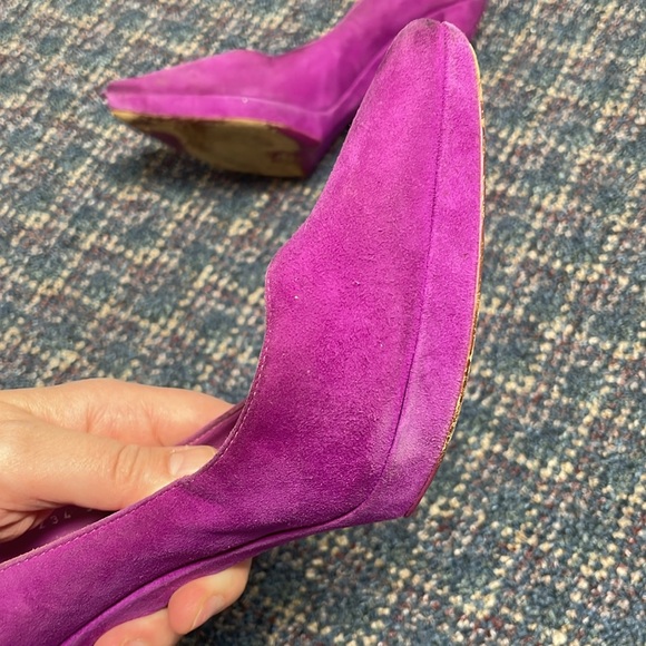 Preloved Saint Laurent Paris Purple Suede Janis Platform Pumps Size 39 - Picture 14 of 17